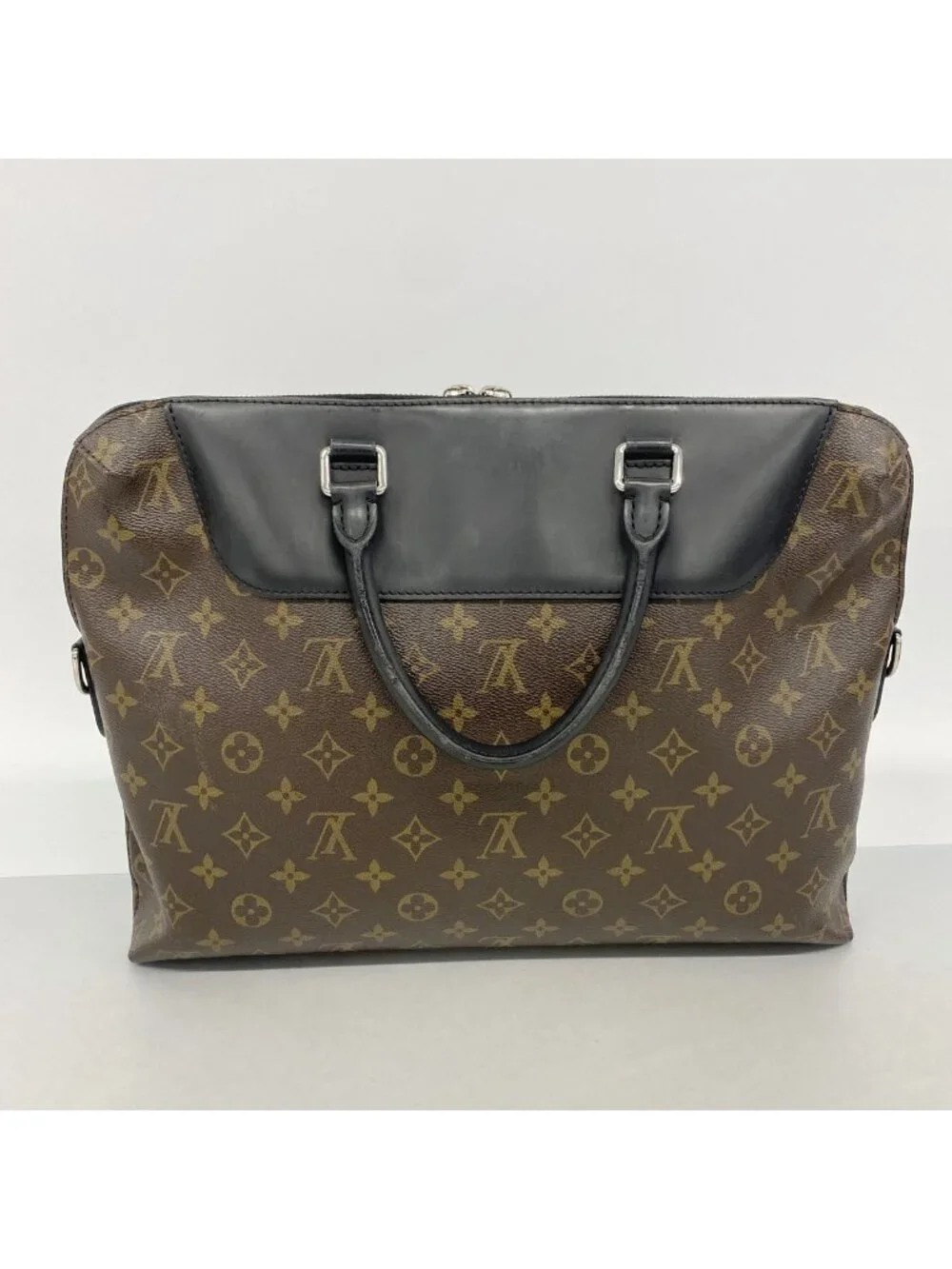Louis Vuitton Briefcase Monogram Macassar Porte Documents Jules NM Brown Black